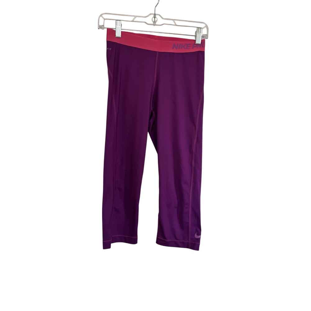 Nike Pro Dri-FIT Capris Womens Medium Purple Pink Athletic Compression Pants